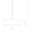 Okrągła lampa wisząca Turda 8950 złota do jadalni materiałowa