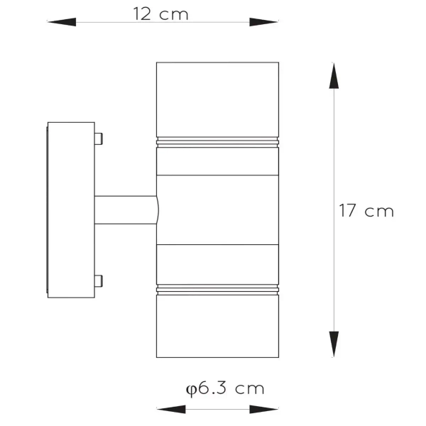 Ścienny kinkiet ARNE-LED 14867/11/30 Lucide IP44 góra-dół czarny