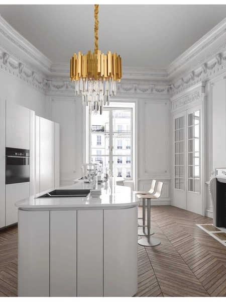 Sypialniana lampa wisząca Campana glamour nad łóżko złota