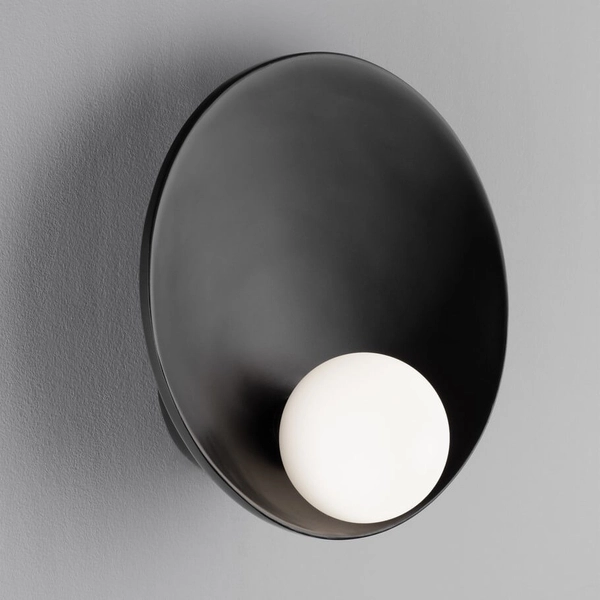 Okrągła lampa ścienna na przedpokój CARDE LE44368 kula czarny biały