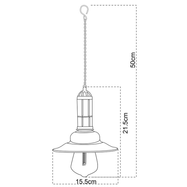 Solarna lampa wisząca Solar 33255 LED 0,06W 3500K na łańcuchu IP44 szary