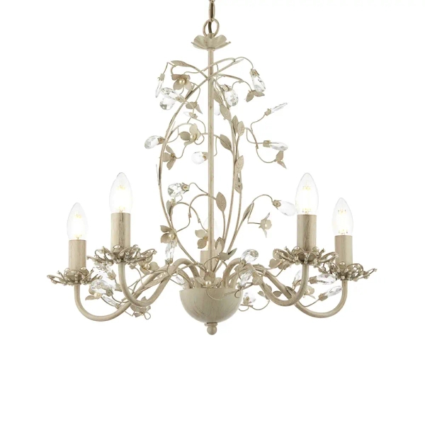 Lampa wisząca na łańcuchu Lullaby LULLABY-5CR złoty kremowy