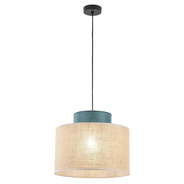 Ekologiczna zwisająca lampa Duo 3256 tuba z naturalnej juty zielony