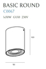 LAMPA sufitowa BASIC ROUND C0067 Maxlight metalowy downlight tuba SPOT biały