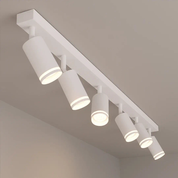 Minimalistyczna sufitowa lampa Pipe Ring Spot ML2076 belka biały