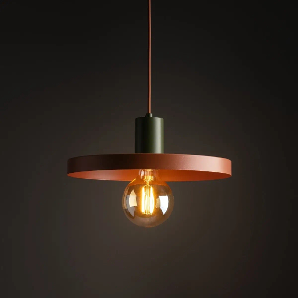 Lampa zwisająca do salonu Sila 10749 dysk metalowy zielony