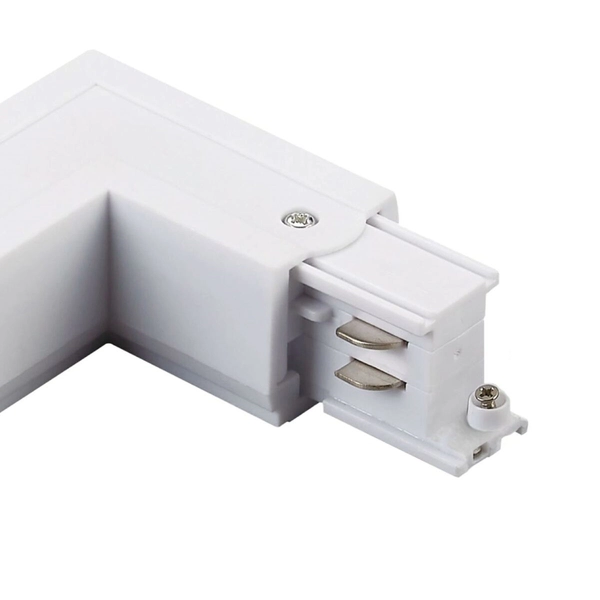Lewy łącznik typu L do szyny 3-fazowej 327925 kątowy biały