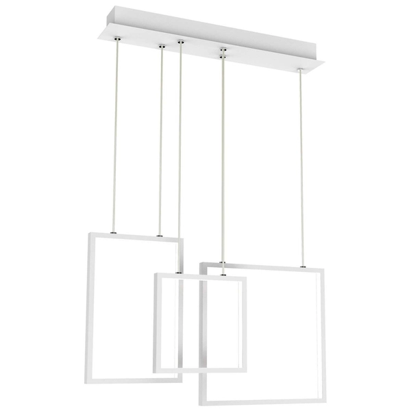 Wisząca LAMPA KEOS A0026-330 Candellux metalowa OPRAWA kwadratowe ramki LED 36W 4000K frame zwis biały