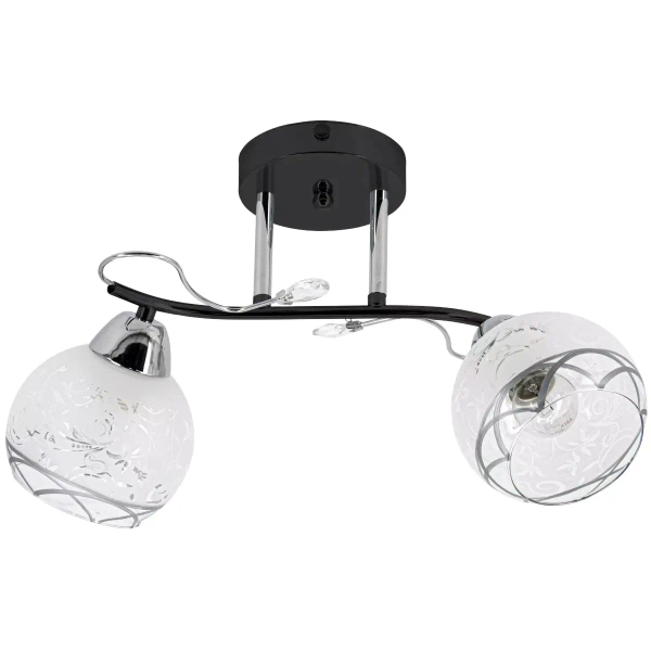 Klasyczna lampa sufitowa 2982/2 BL 8C do holu czarna chrom