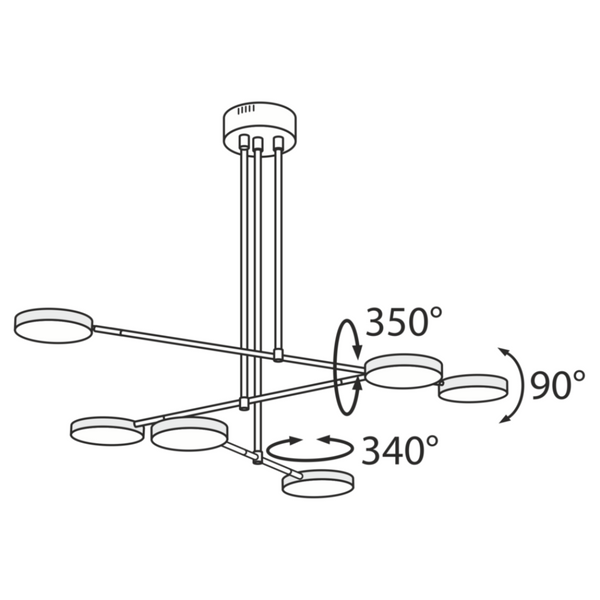 Regulowana lampa wisząca Fad MOD070PL-L38B3K LED 36W 3000K czarna