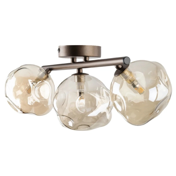 Sufitowa lampa szklana Lava Brown 11035 kule metalowy brązowy