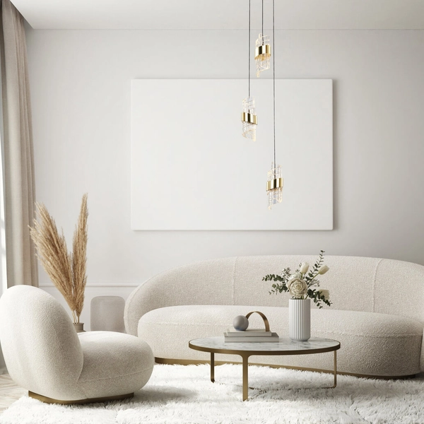 Zwisająca lampa glamour Tonga PND-26374-3-23W-3K-BK-GD Italux LED 23W 3000K złota