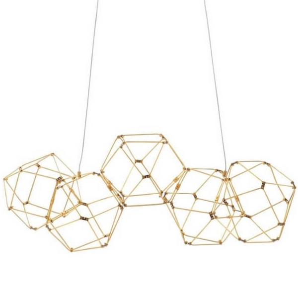 Designerska lampa wisząca ASIS LE42726 geometryczna złota