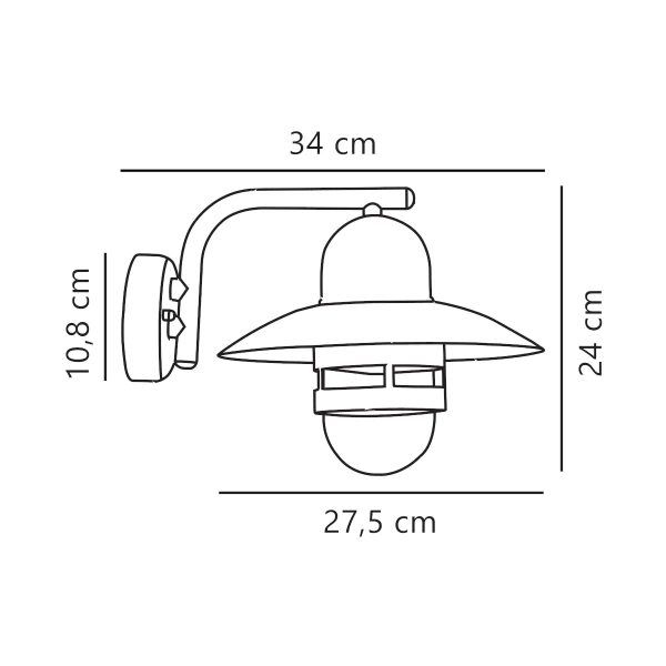 Metalowa lampa ścienna Nibe 24981030 zewnętrzna IP54 miedziana