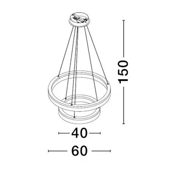 Jadalniana lampa wisząca ESTARIO LE45396 LED 46W 3000K pierścień czarny