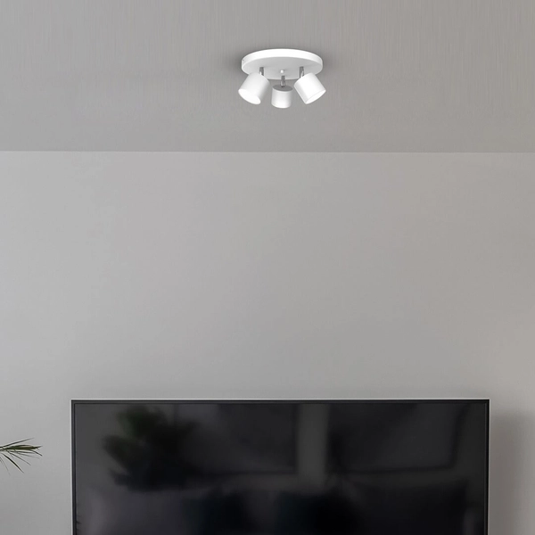 Regulowana lampa sufitowa Dixie do gabinetu tuby białe