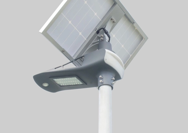 Solarna lampa uliczna INB-G03-40W Greenie LED 40W RGB z czujnikiem szara
