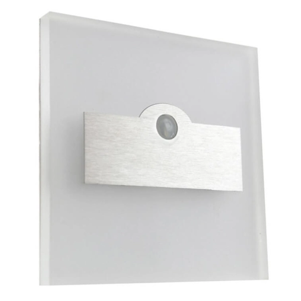 Schodowa lampa ścienna Lumi EKS1527 LED 0,6W 4000K czujnik biały srebrny