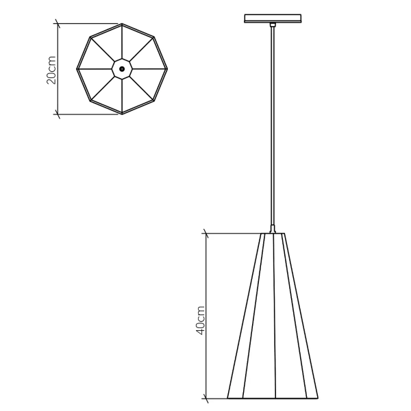 Stożkowa lampa wisząca Angular QN-ANGULAR-P-S-TEAK drewniana brązowy