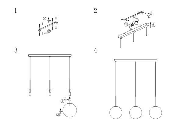 Szklana lampa wisząca Dione do przedpokoju biała czarna