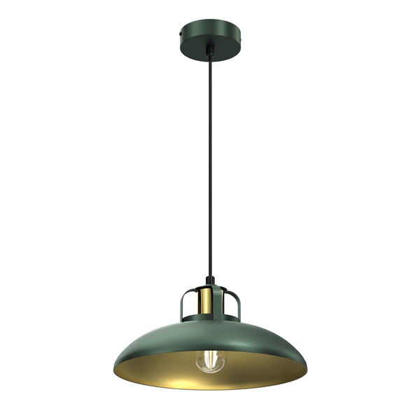 Industrialna lampa wisząca Felix do salonu zielona złota