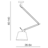 LAMPA wisząca MD2300-M CH/WH abażurowa OPRAWA zwis na wysięgniku biały