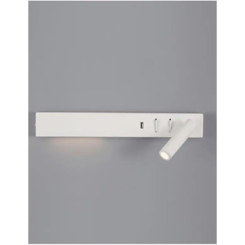 Ścienny kinkiet ZARATE biały LE42220 2xLED 53W 3000K na USB tuba