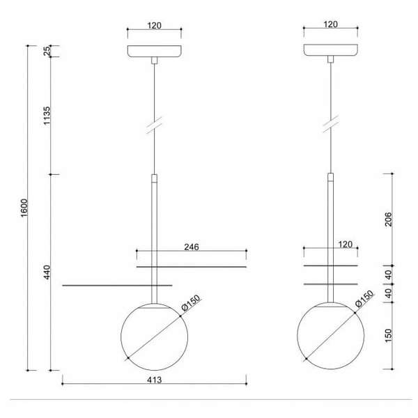 Kulista lampa wisząca Fyllo FYA111P0 metalowa szklana okrągła biała