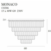 Plafon LAMPA sufitowa MONACO C0206 Maxlight kryształowa OPRAWA glamour crystal plafoniera złota przezroczysta