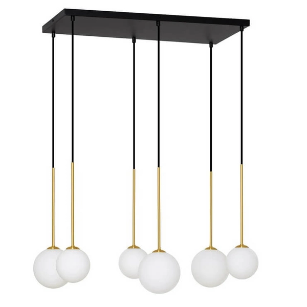 Wielopunktowa lampa wisząca CHAO LE44268 kule czarna złota biała