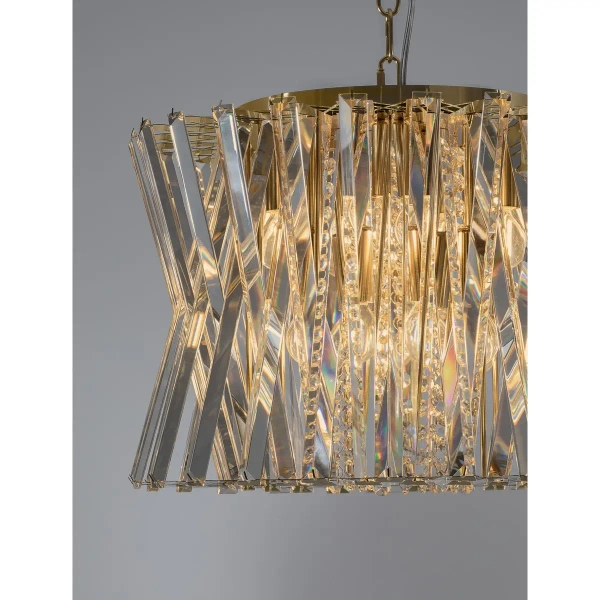 Kryształowa wisząca lampa MELUNTO LE45151 glamour na łańcuchu złota