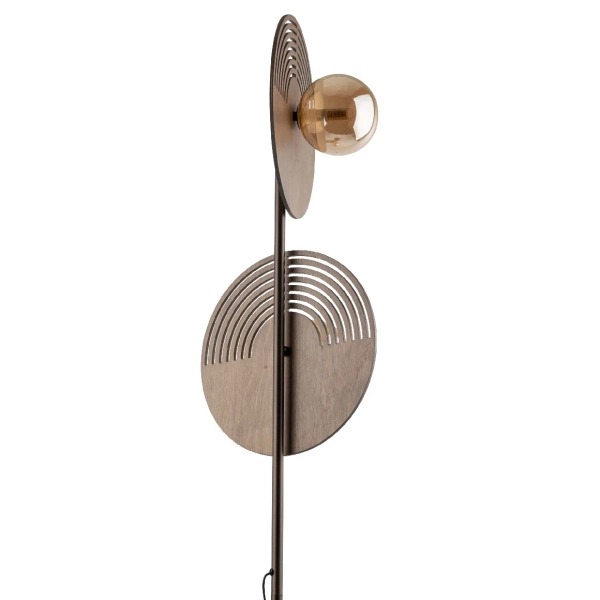 Skandynawska stojąca lampa Lunar Wood 16135 drewniana brązowy