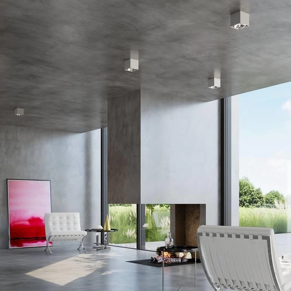 Sufitowa LAMPA kostka SL.0699 plafon kwadratowy downlight metalowy szary