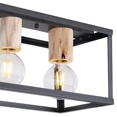 Lampa sufitowa RETRO 34-00798 industrialny plafon czarny metalowy