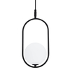 Czarna lampa wisząca Cordel szklana kula frame do sypialni