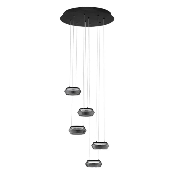 Lampa wisząca do salonu OVANIRA LE45196 LED 40W 3000K metalowa czarna