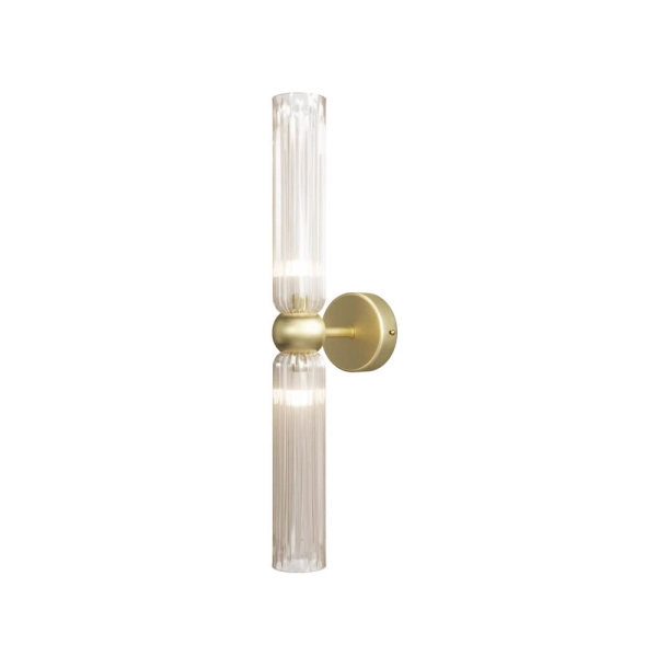 Ścienna lampa góra-dół Antic MOD302WL-02CG1 szklana tuby złote bursztynowe
