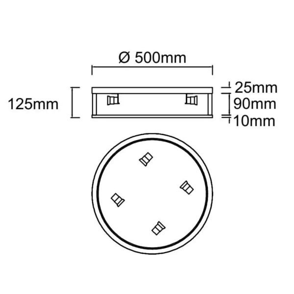 Nowoczesny sufitowy plafon Sandro PL Cromo 50 OR85808 chrom
