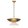 Wisząca lampa do salonu Saucer QN-SAUCER-4P-L-AB-OPAL kula mosiądz