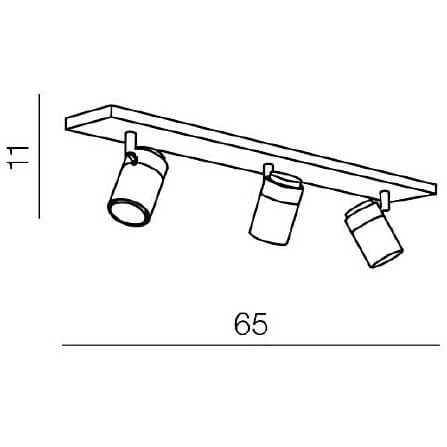 3-punktowa lampa sufitowa Nomie kierunkowa do pokoju czarna