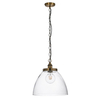 Wisząca lampa nad stół Hansen Grand 102926 szklana mosiądz przezroczysta