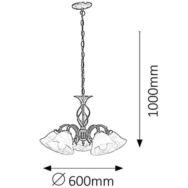 Wisząca LAMPA dekoracyjna BECKWORTH 7135 Rabalux angielska OPRAWA metalowy ZWIS na łańcuchu brąz biały