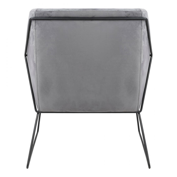 Fotel do salonu Emma MSE011000308.V23 King Home tapicerowany welur szary