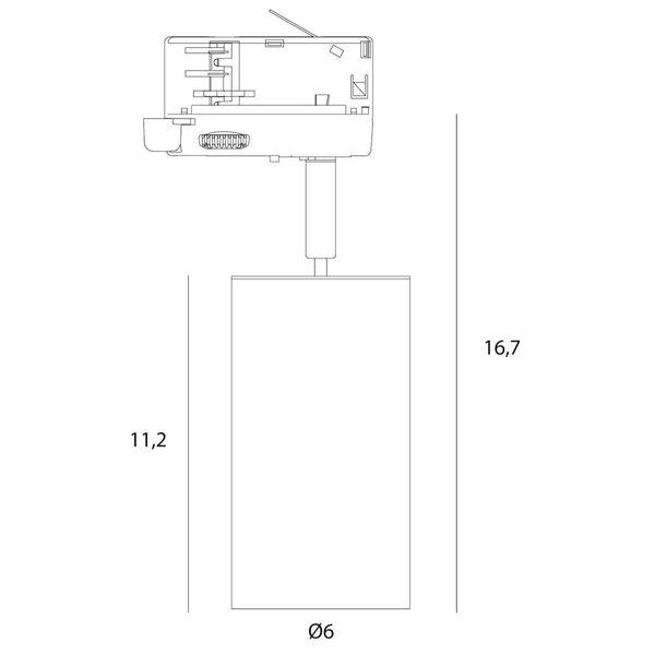 Reflektor trójfazowy do szynoprzewodów RAYO S0021 tuba regulowana czarna