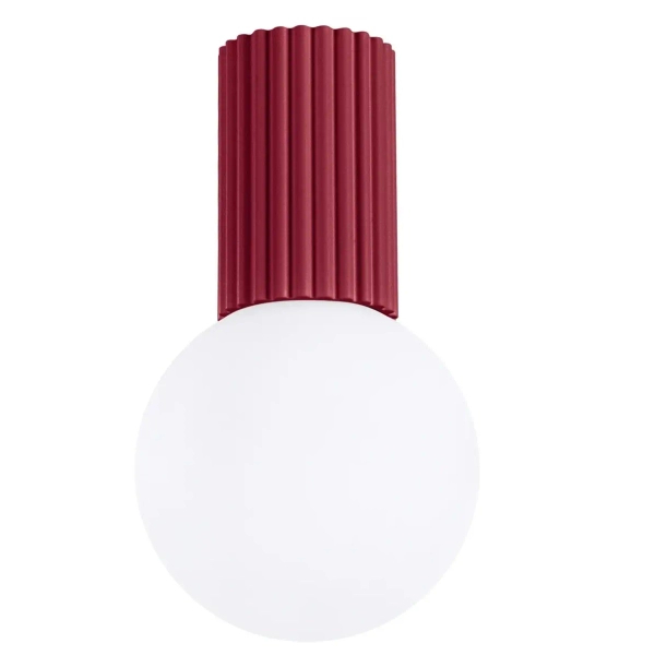 Okrągła lampa sufitowa HALO SL.1748 szklana kula IP44 biała burgundowa