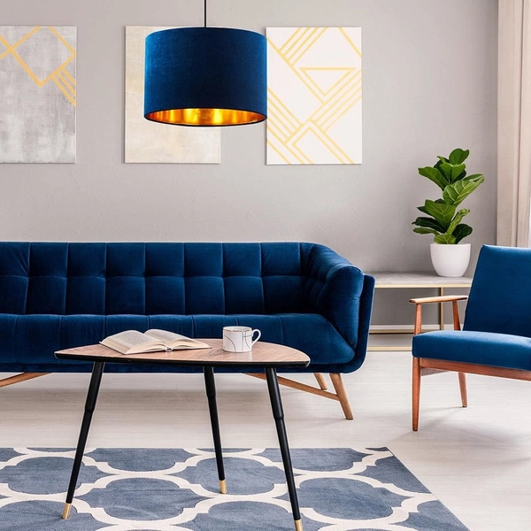 Sypialniana lampa wisząca Tercino 6173 TK Lighting z abażurem niebieska