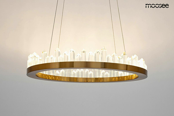 Lampa wisząca Nenufar MSE010100125 glamour kryształowa złota