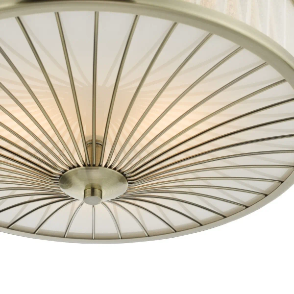 Antyczna lampa sufitowa Oslo OSL5075 okrągła kość słoniowa mosiądz