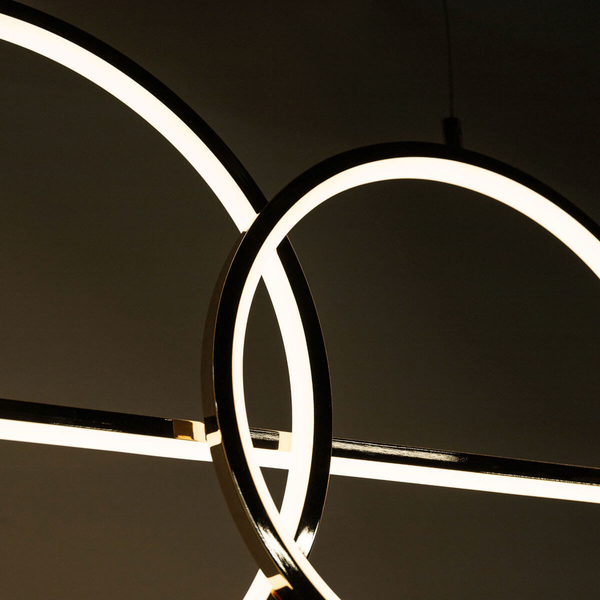 Ledowa lampa wisząca Cholet MD7358-2A-3GT Zumaline 34W 3000K ringi złote OUTLET