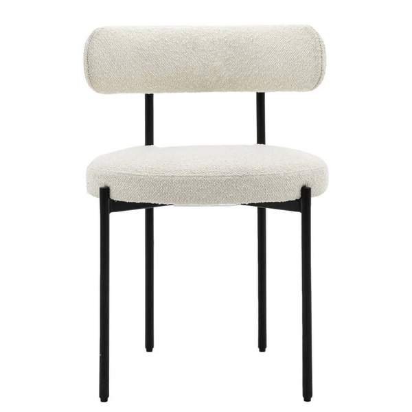 Pluszowe krzesło do sypialni Aveley 5056693528548 kremowy czarny